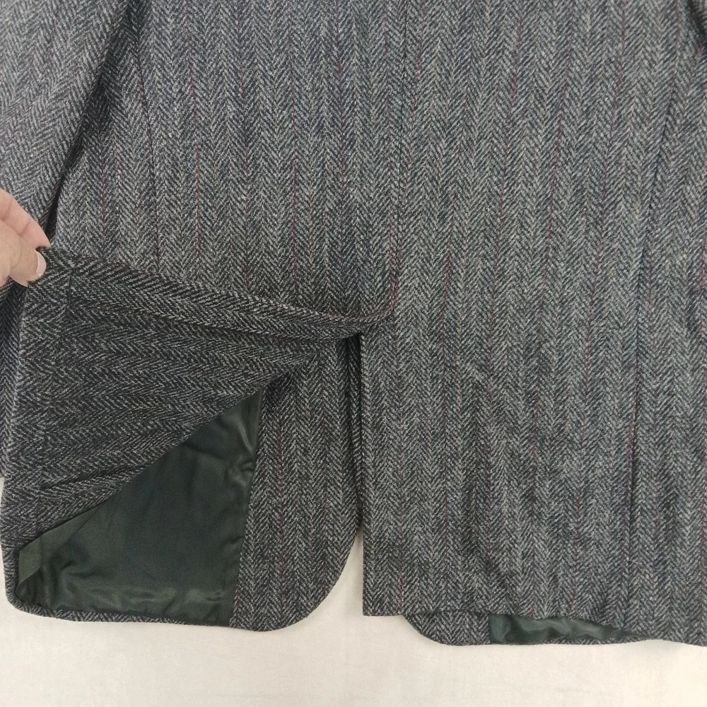 VTG Harris‎ Tweed Baskin 40R Mens Blazer 21x30 Herringbone FLAW